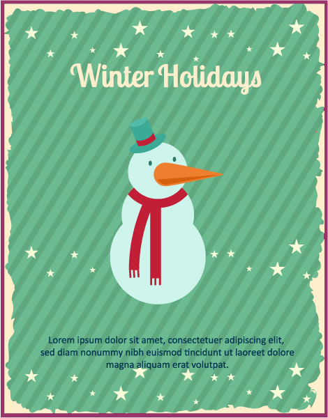 Illustration Vector Image: Christmas Vector Image Illustration With  Snowman 1