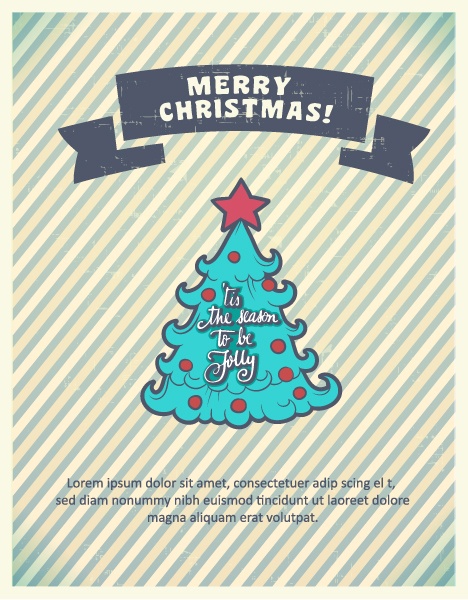 Exciting Illustration Vector Graphic: Christmas Vector Graphic Illustration With Christmas Tree And Ribbon 1