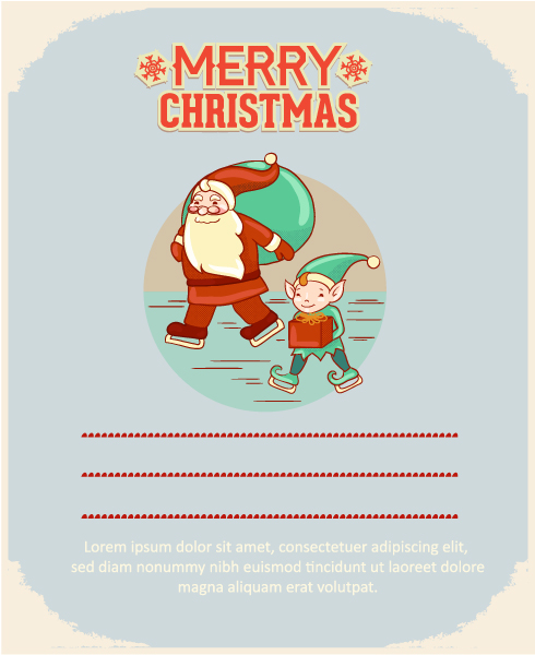 New Christmas Vector: Christmas Vector Illustration With  Santa 1
