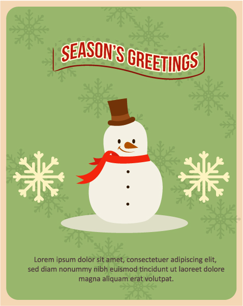 Illustration Vector Image: Christmas Vector Image Illustration With  Snowman 1