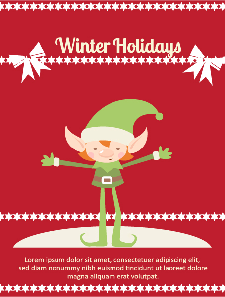Brilliant Illustration Vector Design: Christmas Vector Design Illustration Elf, Ribbon, Star 1