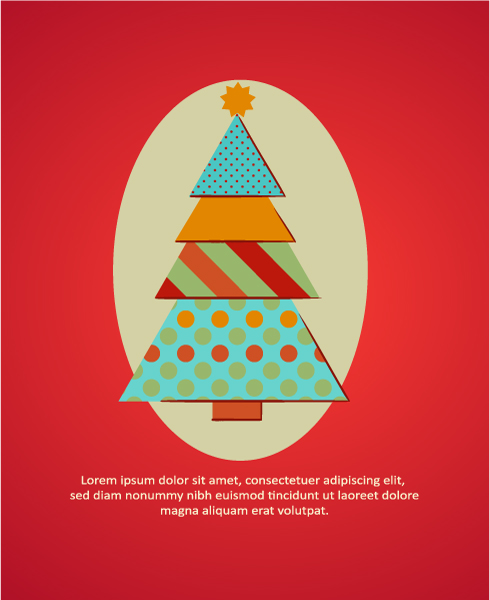 Abstract-2 Vector: Christmas Vector Illustration With Christmas Tree 1
