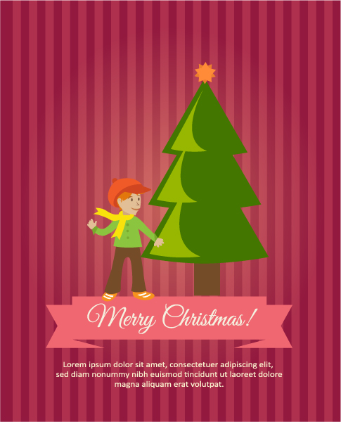 Tree, Illustration Vector Christmas Vector Illustration  Tree, Kid 1