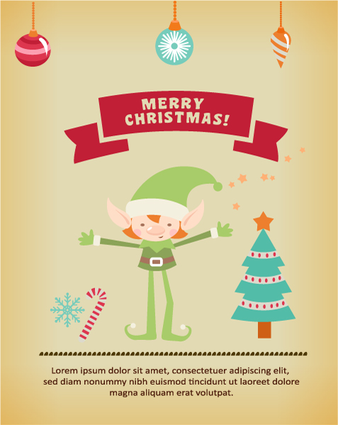 Tree, Vector Design Christmas Vector Illustration  Elf, Ribbon, Tree, Globe, 1