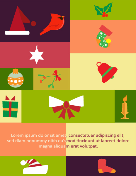 Unique Illustration Vector Background: Christmas Vector Background Illustration With Ribbon, Santa, Snowman, Tree, Globe, Sock, Star, Candy 1