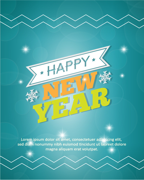 Illustration, Typography, Frame Vector Background Happy New Year  Vector Illustration 1