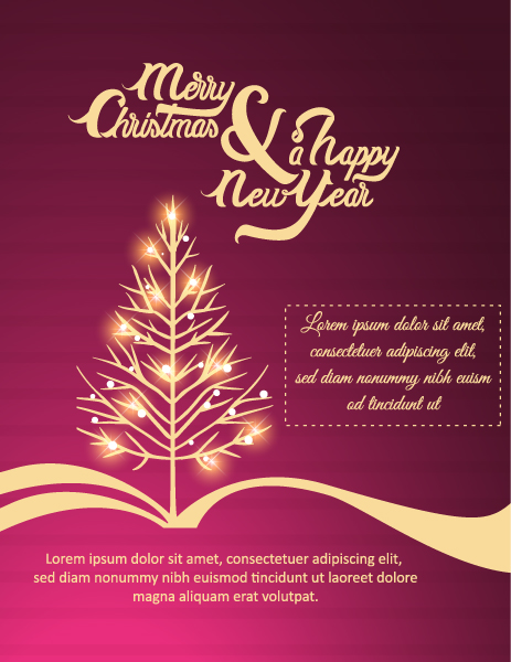 Holiday Vector Design: Happy New Year  Vector Design Illustration With Christmas Tree 1