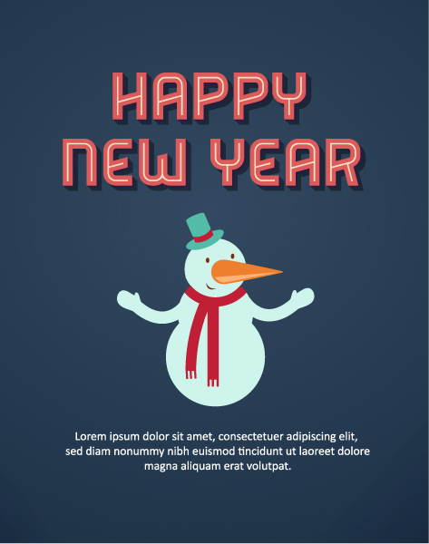 New, Illustration, Vector Vector Art Happy New Year  Vector Illustration  Snowman 1