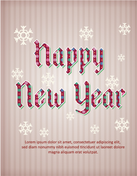Buy New Eps Vector: Happy New Year  Eps Vector Illustration With Snowflake 1