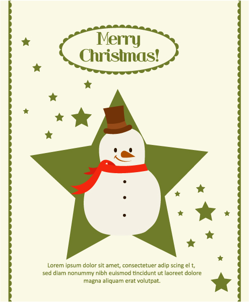 Exciting Man Eps Vector: Christmas Eps Vector Illustration With Star And Snow Man 1