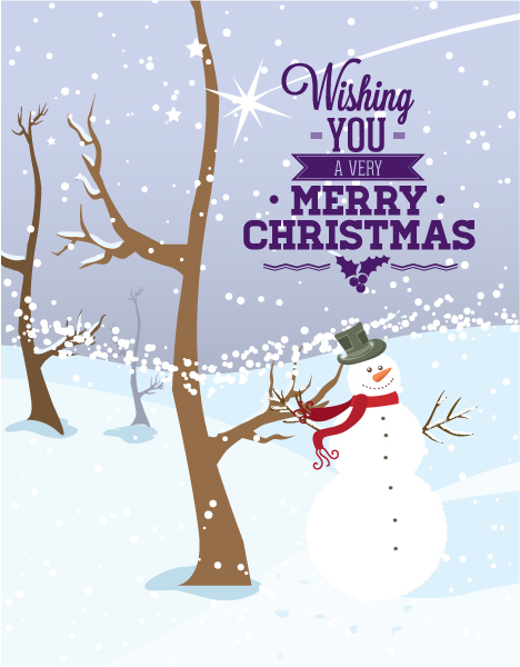 Stunning Christmas Vector Art: Christmas Vector Art Illustration With Snowman 1