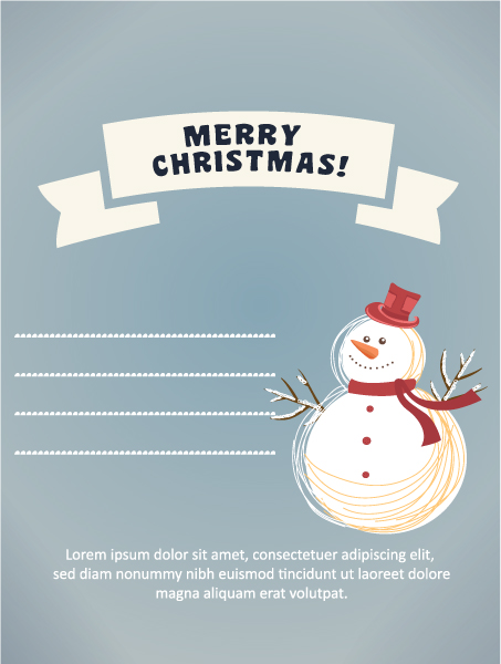 Bold Illustration Vector Artwork: Christmas Vector Artwork Illustration With Snowman 1