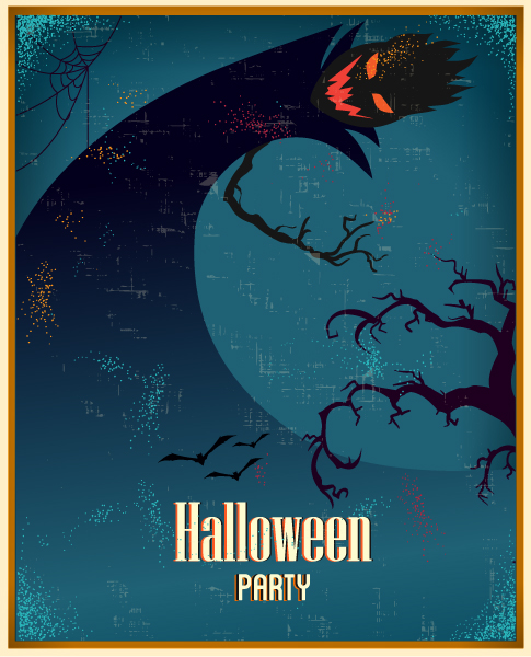 Bold Halloween Vector Art: Halloween Vector Art Illustration  With Witch And Tree 1
