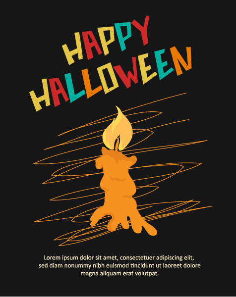 Astounding Candle Vector Graphic: Halloween Vector Graphic Illustration With Candle 1