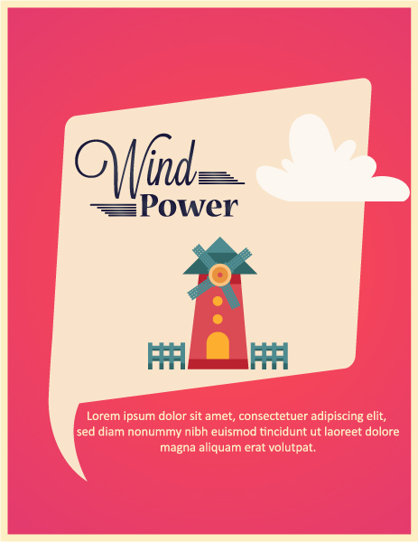 Vector illustration with  windmill 1