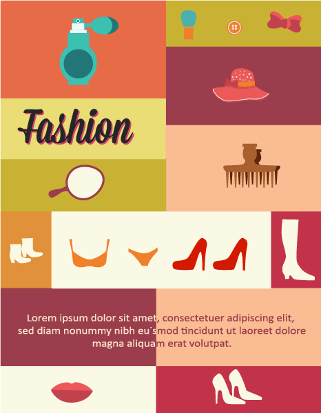 Illustration Vector Design: Vector Design Illustration With Fashion Elements 1