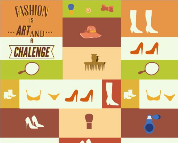 Vector illustration with fashion elements 1