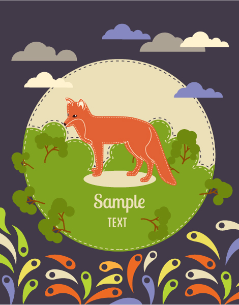 Bold Fox Vector Graphic: Vector Graphic Background Illustration With Fox 1