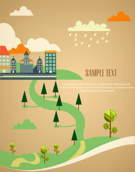 Vector illustration with buildings 1