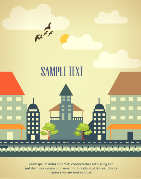 Special Bright Vector: Vector Background Illustration With Building Landscape 1