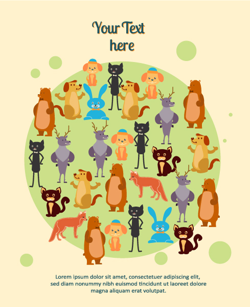 Vector background illustration with animals 1