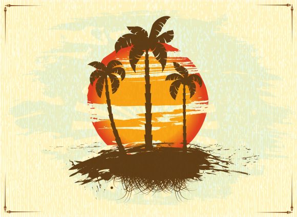 Trees Vector Image Vector Summer Background  Palm Trees 1
