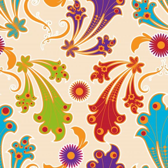 vector seamless pattern with floral 1