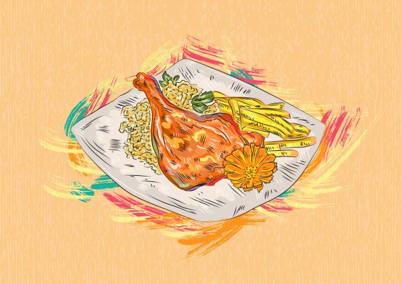 Healthy Vector Artwork Cooked Food Vector  Illustration 1