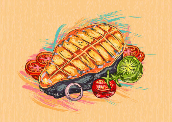 Lovely Cooked Vector: Cooked Fish Vector  Illustration 1