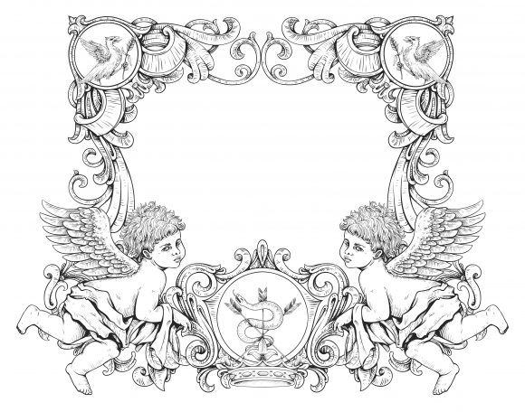 Victorian Vector Design Vector Victorian Frame  Angels 1