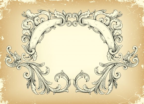 Floral Vector: Vector Grunge Frame With Floral 1