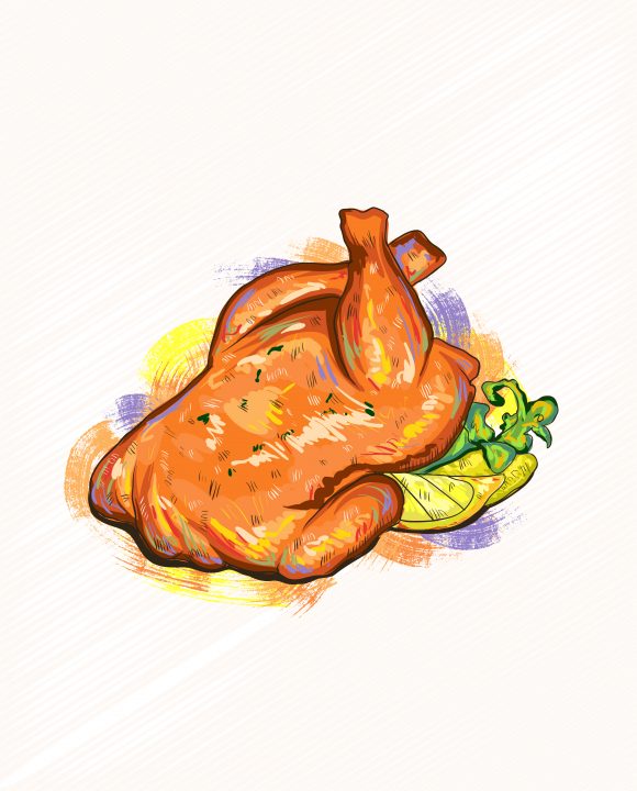 Chicken Vector Illustration Vector Roast Chicken Illustration 1