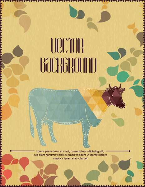 Clean, Cow Vector Graphic Vector Background Illustration  Cow 1