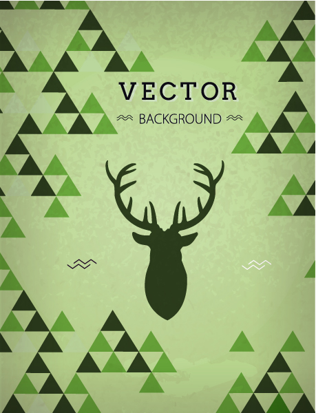 Deer Vector Background Vector Background Illustration  Hipster Deer Head 1