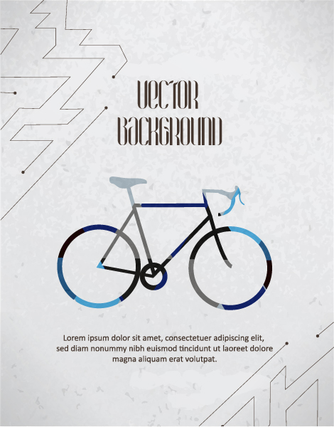 Amazing Clean Vector Design: Vector Design Background Illustration With Hipster Bike, 1