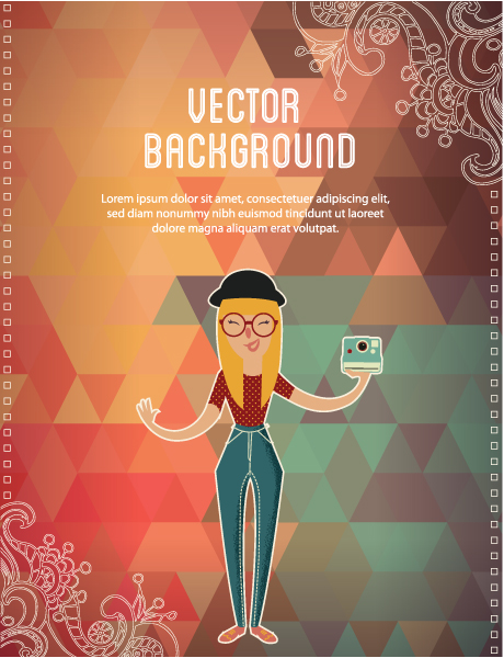 Trendy Man Eps Vector: Eps Vector Background Illustration With Hipster Man 1