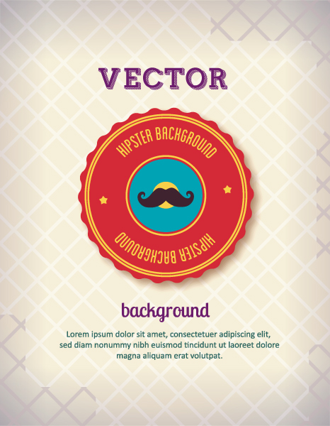 Stunning Badge Vector Illustration: Vector Illustration Background Illustration With Hipster Badge 1