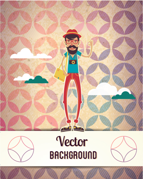 Abstract-2, Hipster, People-3 Eps Vector Vector Background Illustration  Hipster Man  Cloud 1