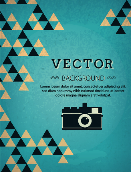 Buy Photo Vector Design: Vector Design Background Illustration With Hipster Photo Camera 1