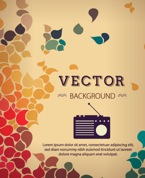 Bold New Vector Artwork: Vector Artwork Background Illustration With Hipster Radio 1