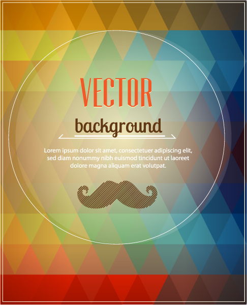 Hipster Vector Background: Vector Background Background Illustration With Hipster Moustache 1
