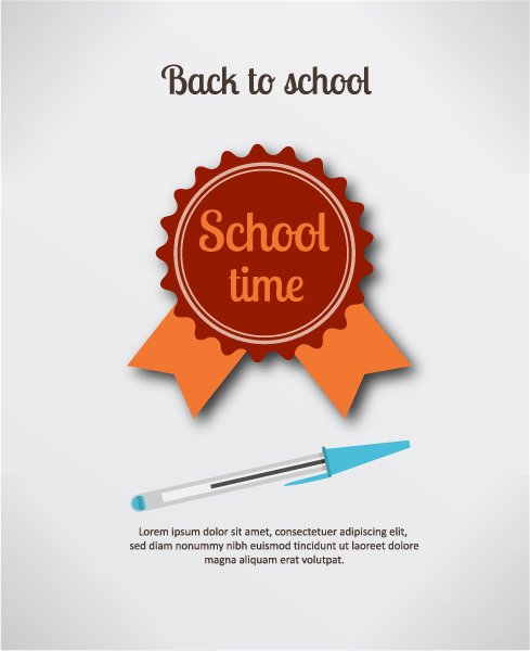 Amazing To Vector Illustration: Back To School Vector Illustration Illustration With School Badge 1