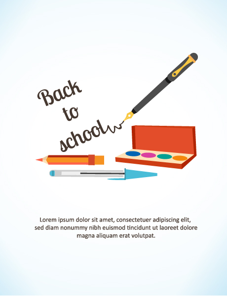 To, Pen, School Vector Design Back To School Vector Illustration  Pencils, Watercolor  Pen 1