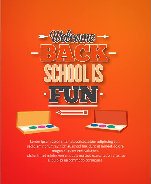 Smashing Watercolor Vector Background: Back To School Vector Background Illustration With Watercolor 1