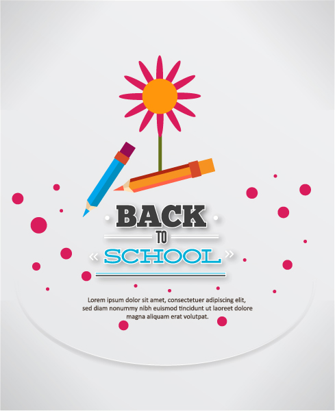 Surprising Flower Vector Image: Back To School Vector Image Illustration With Flower And Pencils 1