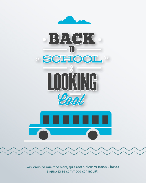 Best Abstract-2 Vector Graphic: Back To School Vector Graphic Illustration With School Bus 1