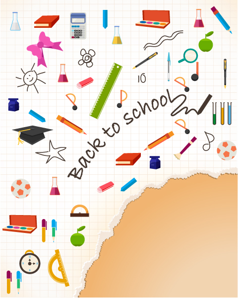 Insane Back Vector Graphic: Back To School Vector Graphic Illustration With School Elements 1