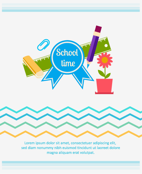 Gorgeous School Vector Illustration: Back To School Vector Illustration Illustration With School Badge 1