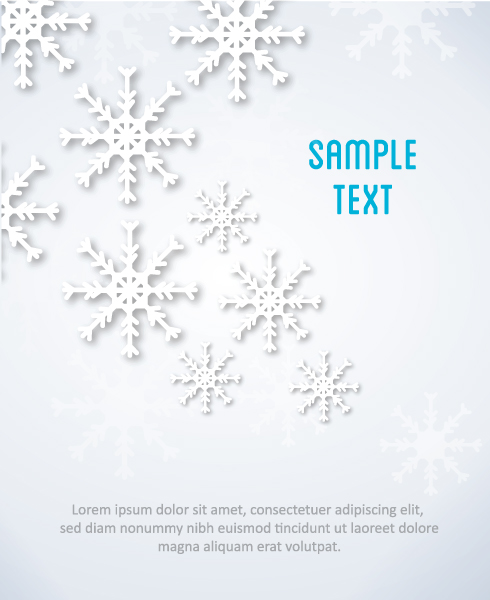 3D abstract vector illustration with snowflakes 1