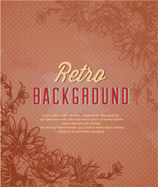 Retro, Season Vector Image Retro Vector Floral Background  Retro Elements 1